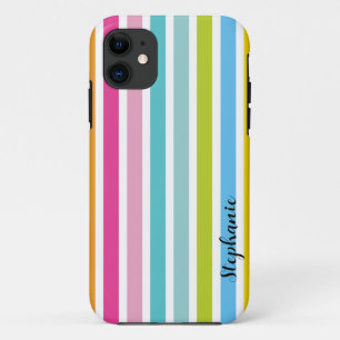 Candy Stripe Personnaliser Nom Monogram coque ipho