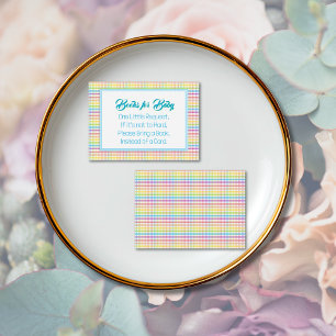 Candy Stripe Pink Colorful Rainbow Baby Shower Enclosure Card