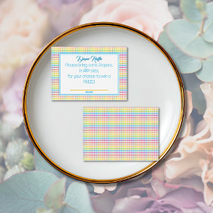 Candy Stripe Pink Colorful Rainbow Diaper Raffle Enclosure Card