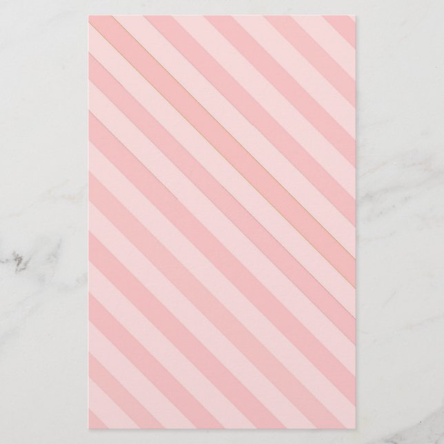 Candy Stripe Pink on Pink Stationary Stationery (Front)