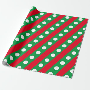 Candy Stripe & Polka Dot Wrapping Paper (Green)