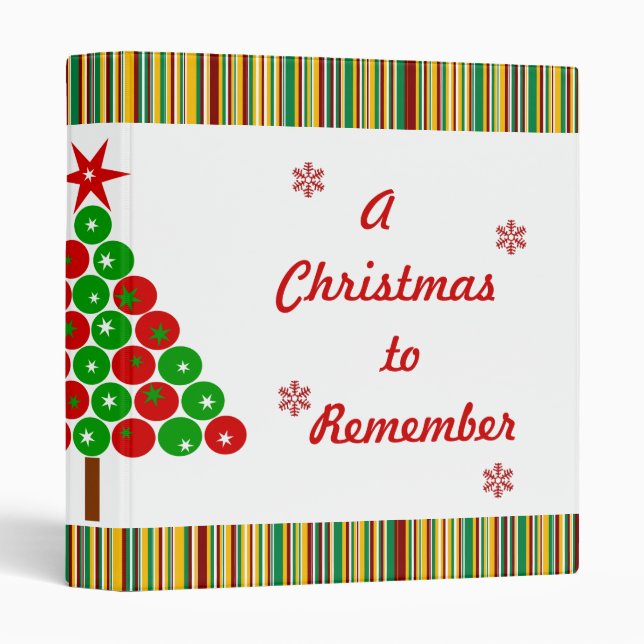 Candy Striped Sparkle Christmas Tree Binder (Front/Spine)