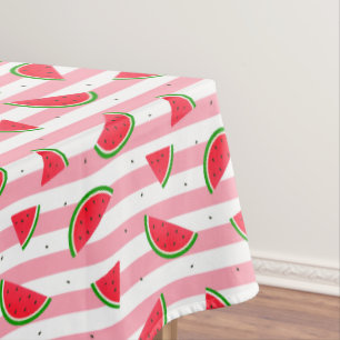 Candy Stripes and Watermelon  Slices Tablecloth