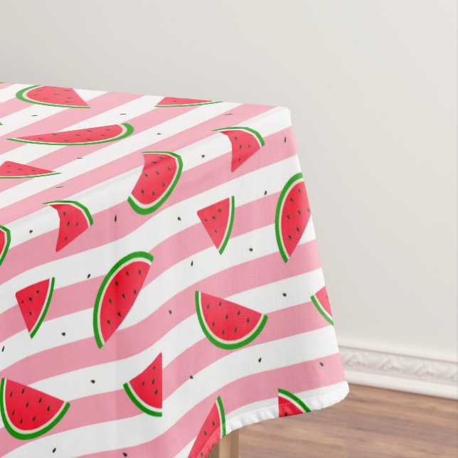 Candy Stripes and Watermelon  Slices Tablecloth (In Situ)