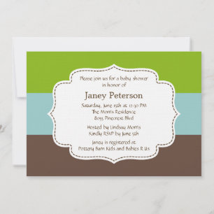 Candy Stripes Baby Shower Invitation