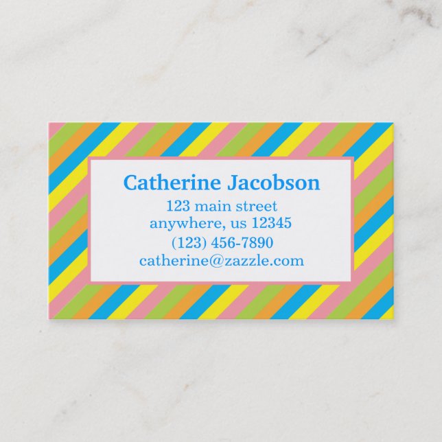 Candy Stripes Calling Business Card (Front)