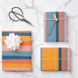 Candy Stripes Colourful Orange Pink Blue Wrapping Paper Sheet<br><div class="desc">Hope you like this hand made paper variety pack.  Check out my shop for lots more colours and patterns and let me know if you'd like something customized.</div>