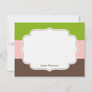 Candy Stripes Flat Thank You Card /Note Card