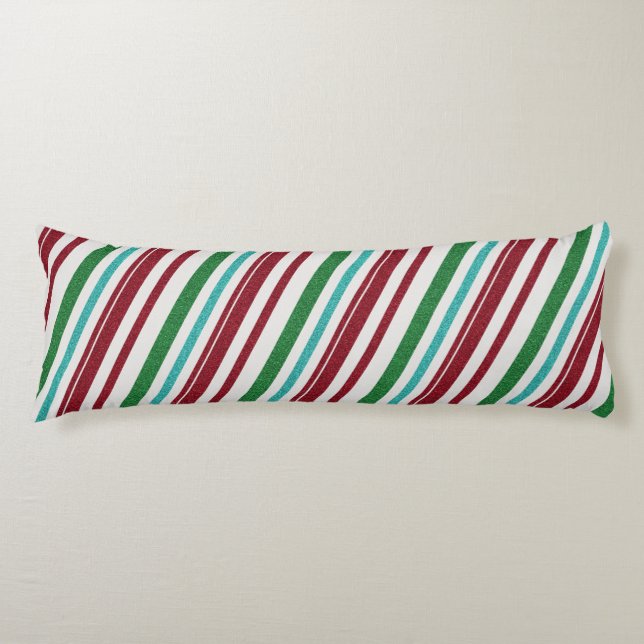 Candy Stripes Glitter Body Pillow (Front)