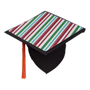 Candy Stripes Glitter Graduation Cap Topper
