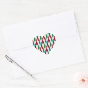 Candy Stripes Glitter Heart Sticker