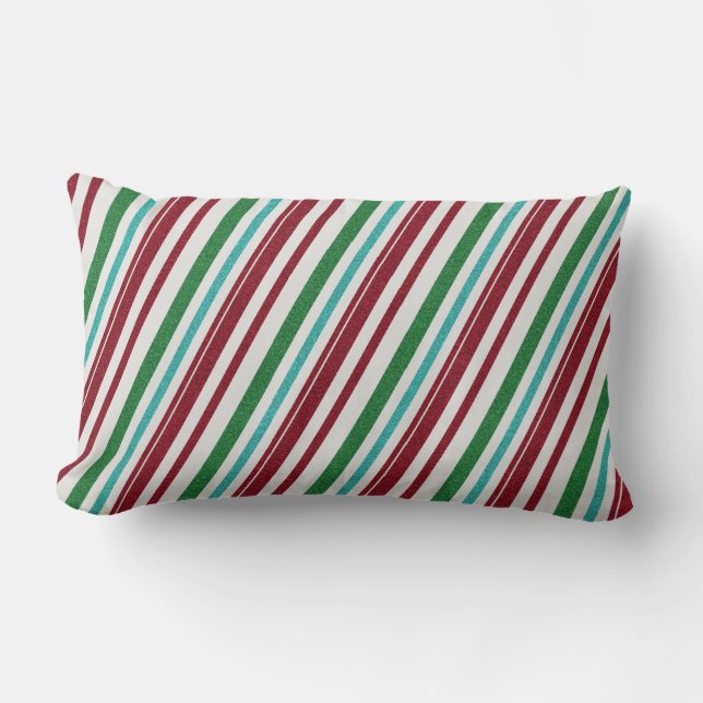Candy Stripes Glitter Lumbar Pillow (Front)