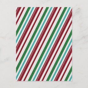 Candy Stripes Glitter Postcard