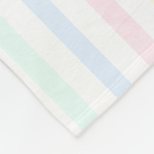 Candy Stripes Pastel Rainbow Colours Large Baby Fleece Blanket