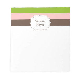 Candy Stripes Personalized Notepad