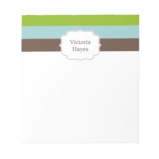 Candy Stripes Personalized Notepad (Front)