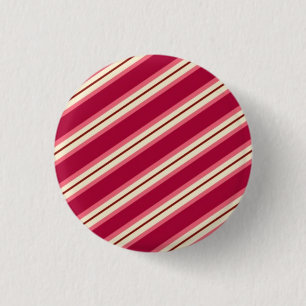 Candy Stripes: Raspberry 1 Inch Round Button