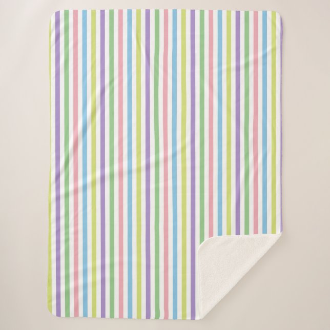 Candy Stripes Sherpa Blanket (Front)