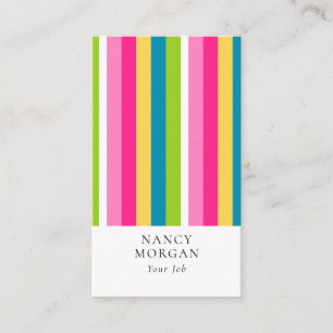 Candy Stripes Simple Minimalist Business Card