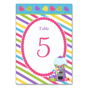 Candy Stripes Table Number