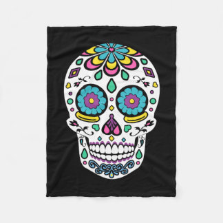 Candy Sugar Skull Fleece Blanket