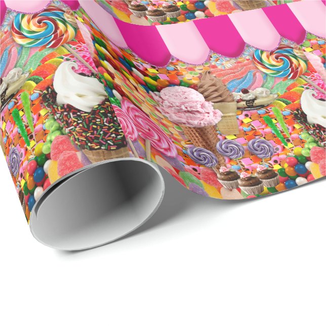 Candy Super Sweet Ice Cream Funny Wrapping Paper (Roll Corner)