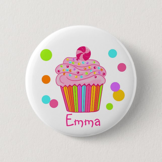 Candy Surprise Cupcake 2 Inch Round Button (Front)