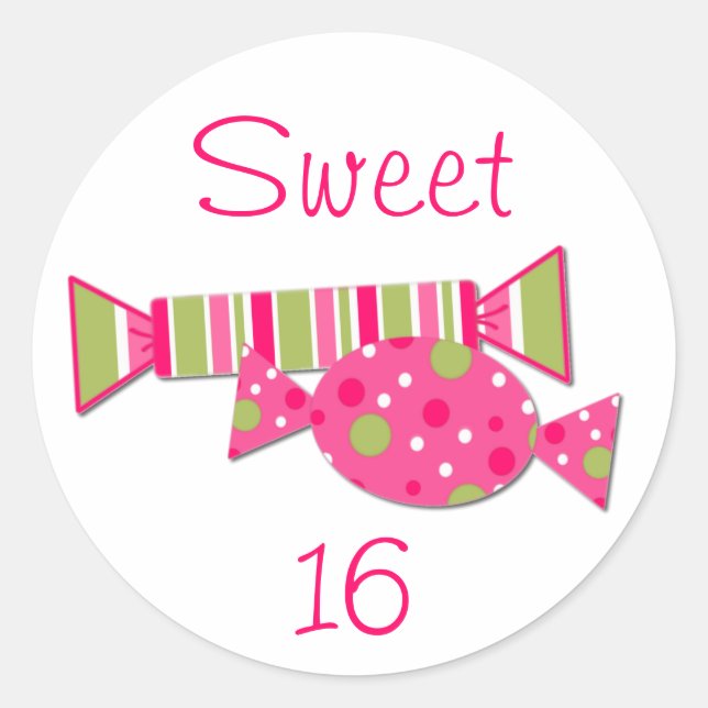 Candy Sweet 16 Birthday Party Envelope Seal (Front)