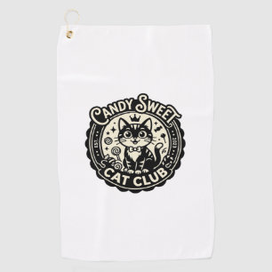 Candy Sweet Cat Funny Cat Graphic - Candy Sweet Ca Golf Towel