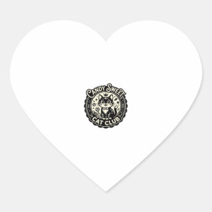 Candy Sweet Cat Funny Cat Graphic - Candy Sweet Ca Heart Sticker