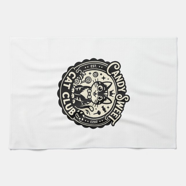 Candy Sweet Cat Funny Cat Graphic - Candy Sweet Ca Kitchen Towel (Horizontal)