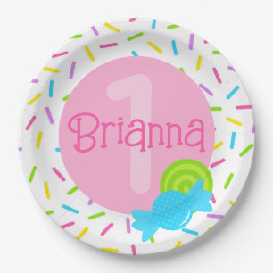 Candy Sweet Celebration Personalized Birthday Paper Plate
