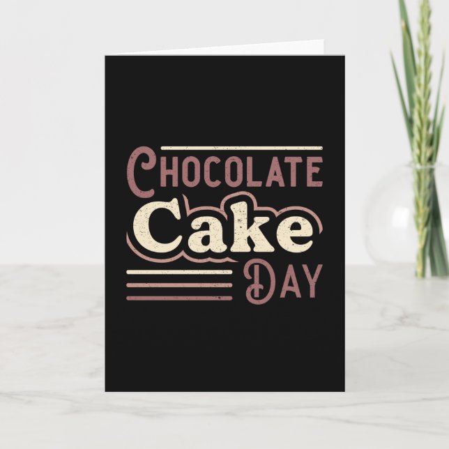 Candy Sweet Chocolate Cake Day Cocoa Gift Idea Card (Front)