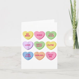 Candy Sweet Conversation Hearts Valentines Day Wom Card