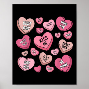 Candy Sweet Heart Love Valentines Day Shirt Women Poster
