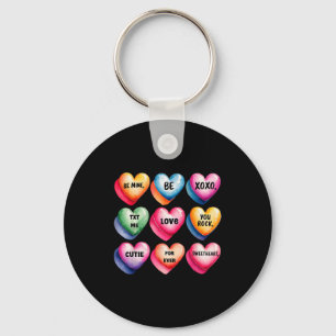 Candy Sweet Heart Valentines Day Design For Women Keychain