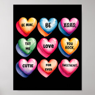 Candy Sweet Heart Valentines Day Design For Women  Poster
