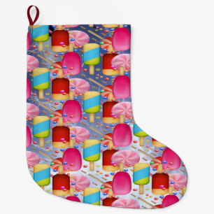CANDY SWEET PATTERN RAINBOW LARGE CHRISTMAS STOCKING