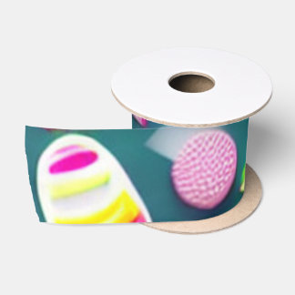 Candy Sweet pink green white multiple candies Satin Ribbon