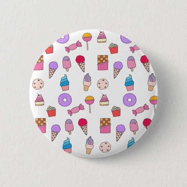 Candy, sweets and cake 2 inch round button (Front)