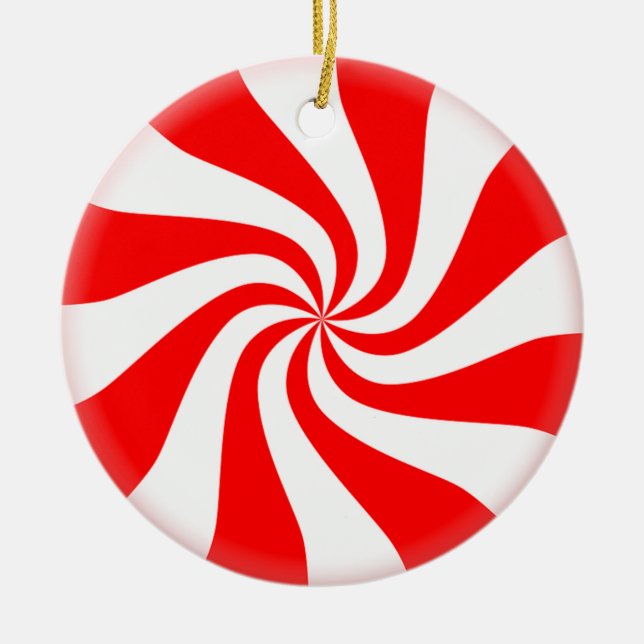 Candy Swirl Ceramic Ornament (Front)