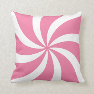 Candy Swirl in Bubblegum Pink Throw Pillow
