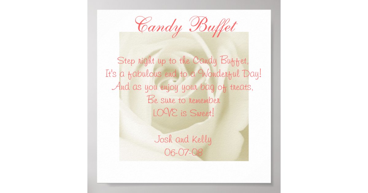 Candy Table Poem Poster | Zazzle