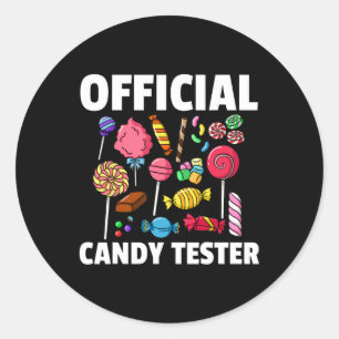Candy Tester Lollipop Sweets Gift Halloween Kids  Classic Round Sticker