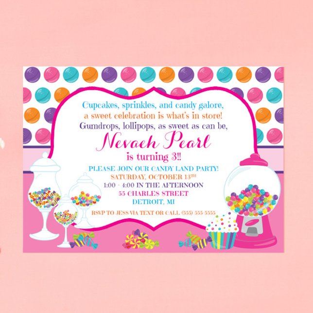 Candy Theme Anniversaire Fête Invitation (Créateur téléchargé)