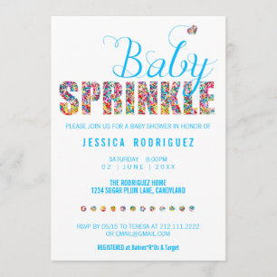 Candy Theme Baby SPRINKLE Shower Boy Invitation
