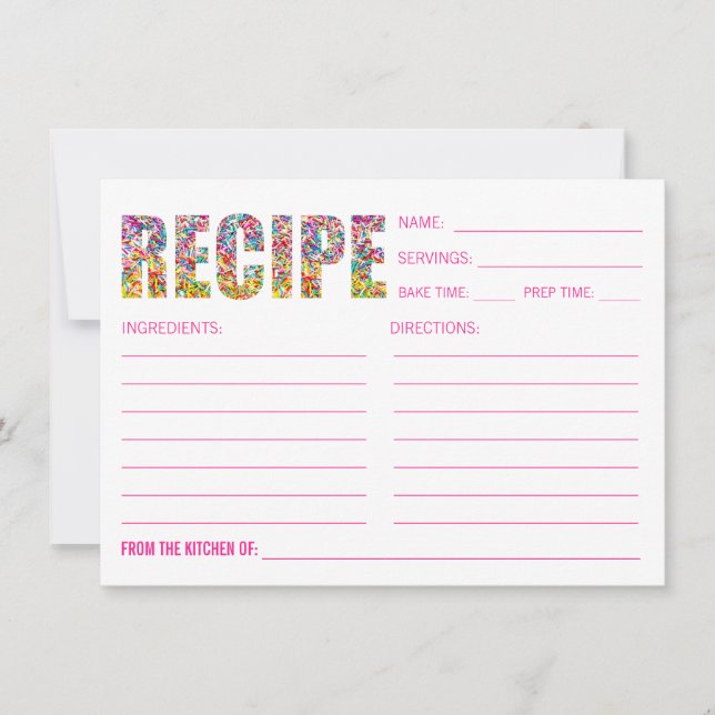 Candy Theme RECIPE CARD Post Card (Front)