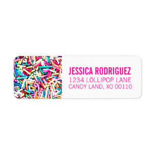 Candy Theme RETURN ADDRESS LABEL Sprinkles