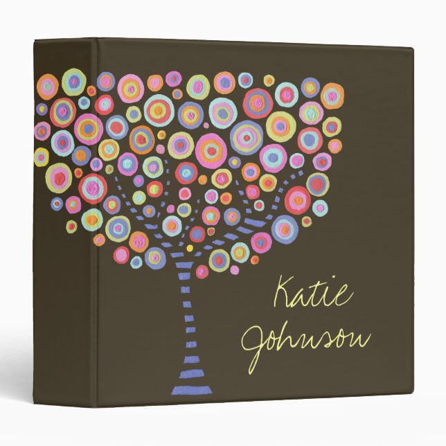 Candy Trees Retro Name Custom Folder Binder (Front/Spine)