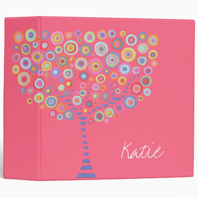 Candy Trees Retro Name Custom Folder Binder (Front/Spine)